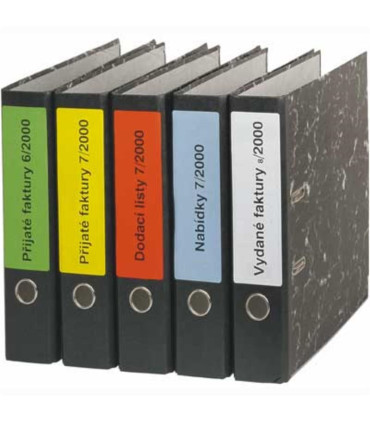 Etikety na pořadače S&K Label - mix barev, 192 x 61 mm, 400 ks