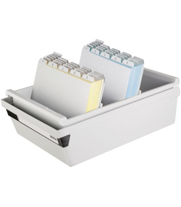 Kartotéka HAN A5 - s víkem, 235 x 190 x 360 mm, na šířku, světle šedá