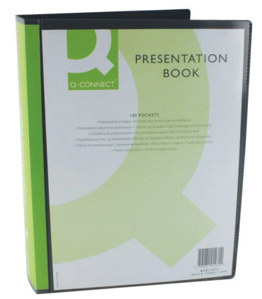 Katalogová kniha Q-Connect A4, 100 kapes, černá