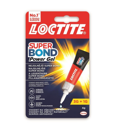 Vteřinové lepidlo Loctite Super Bond Power - gel, 3+1 g