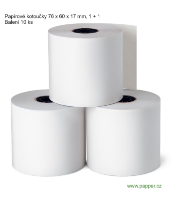 Papírové kotoučky - 76 x 60 x 17 mm, 1+1, 10 ks
