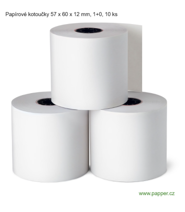 Papírové kotoučky - 57 x 60 x 12 mm, 1+0, 10 ks