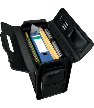 Pilot Case Alassio VERONA, kůže, číselné zámky, kapsy, černý (45057)