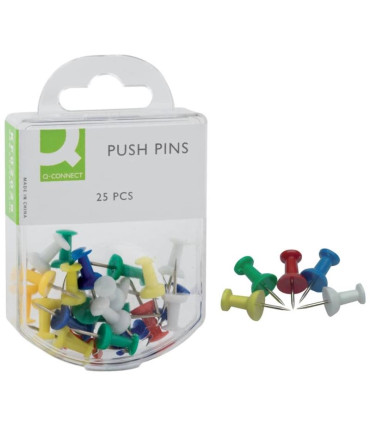Připínáčky Q-Connect - tvar válečku, mix barev, 25 ks