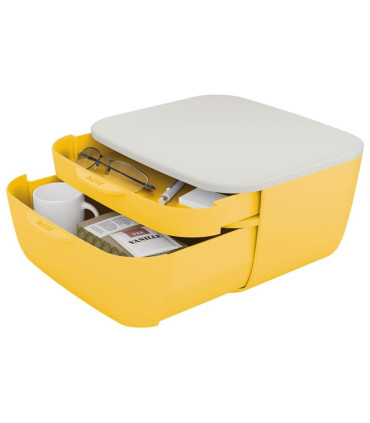 Zásuvkový box Leitz Cosy - dvouzásuvkový, teple žlutá