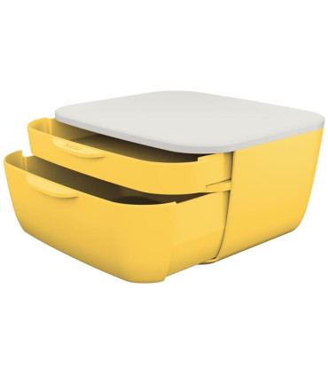 Zásuvkový box Leitz Cosy - dvouzásuvkový, teple žlutá