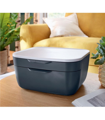 Zásuvkový box Leitz Cosy - dvouzásuvkový, sametově šedá