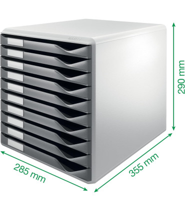 Zásuvkový box Leitz - 10 zásuvek, modrý/šedý