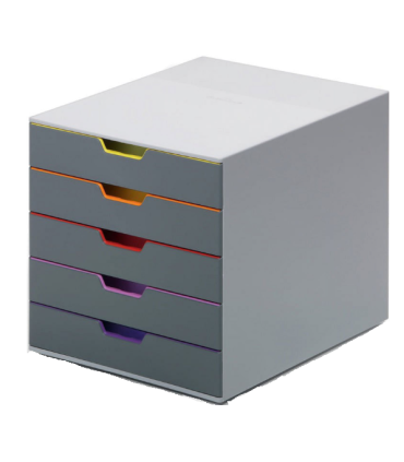 Zásuvkový box VARICOLOR 5 - 5 barevných zásuvek, šedý