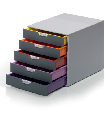 Zásuvkový box VARICOLOR 5 - 5 barevných zásuvek, šedý