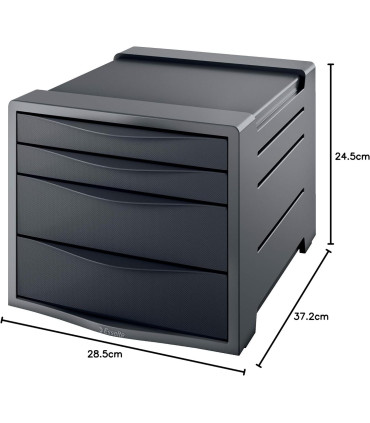 Zásuvkový box Esselte Europost VIVIDA - 4 zásuvky, červený/šedý