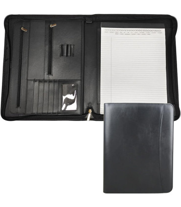 Obchodní kožené konferenční desky se zipem A4 a blokem