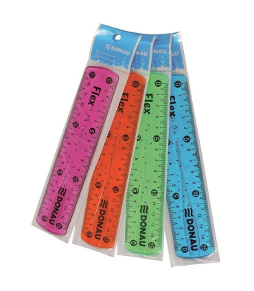 Plastové pravítko Donau flexi - 15 cm, mix barev
