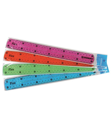 Plastové pravítko Donau flexi 30 cm, mix barev