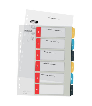 Plastové rozlišovače Leitz Cosy - barevné, sada 1-6, A4+