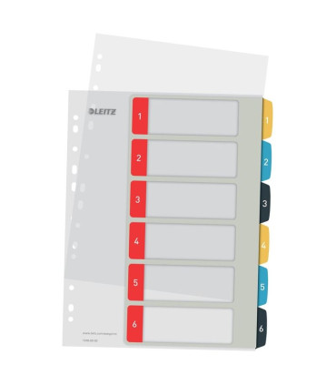 Plastové rozlišovače Leitz Cosy - barevné, sada 1-6, A4+