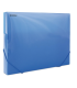 Box na spisy s gumičkou Donau - A4, transparentně modrý, 3 cm