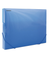 Box na spisy s gumičkou Donau - A4, transparentně modrý, 3 cm
