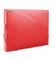 Box na spisy s gumičkou Donau - A4, transparentně červený, 3 cm