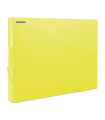 Box na spisy s gumičkou Donau - A4, transparentně žlutý, 3 cm