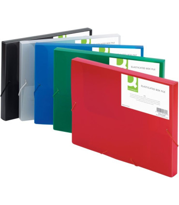 Box na spisy s gumičkou Q-Connect - A4, transparentně mléčný, 2,5 cm