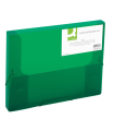 Box na spisy s gumičkou Q-Connect - A4, transparentně zelený, 2,5 cm