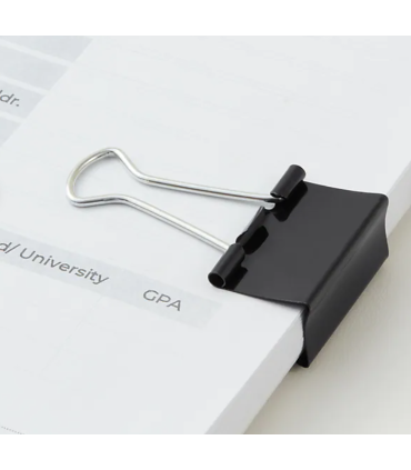 Kovové klipy - 15 mm, černé, 12 ks