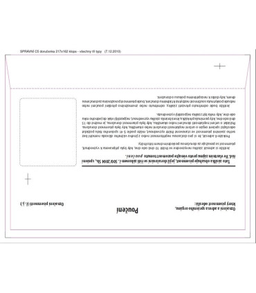 Doručenky C5 - modrý pruh, pro správní řízení, s krycí páskou, 100 ks