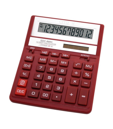Velká stolní kalkulačka Citizen SDC-888X - červená