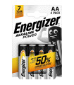 Alkalické baterie Energizer Power - 1,5V, LR6, typ AA, 4 ks