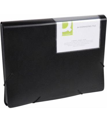 Aktovka s přihrádkami Q-Connect - A4, černá, 13 přihrádek