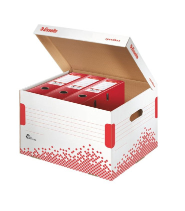 Archivační krabice na pořadače Esselte Speedbox - bílá, 39,2 x 30,1 x 33,4 cm