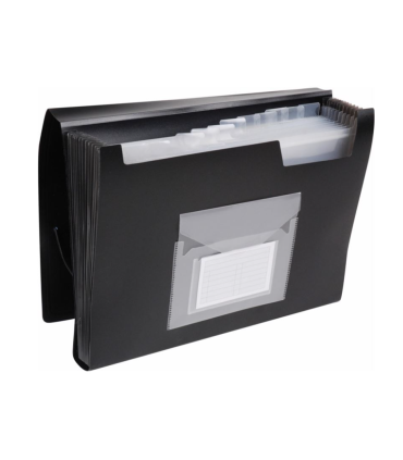 Aktovka s přihrádkami Q-Connect - A4, černá, 13 přihrádek