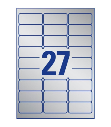 Velmi odolné etikety stříbrné, 63,5x29,6 mm, 540ks