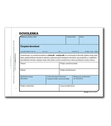 Dovolenka Optys, A6, 100 listů, hodinová
