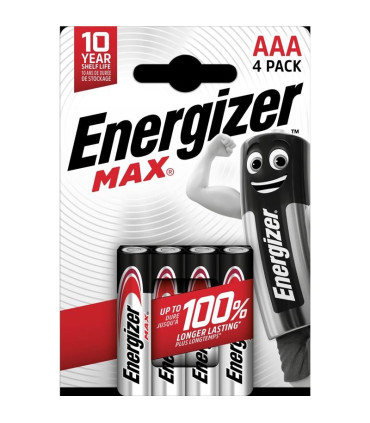 Alkalické baterie Energizer Max - 1,5V, LR03, typ AAA, 4 ks