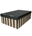 Úložná krabice BIG BOX - hnědočerné, s víkem, 37 x 18 x 56 cm, nosnost 10 kg, 2 ks