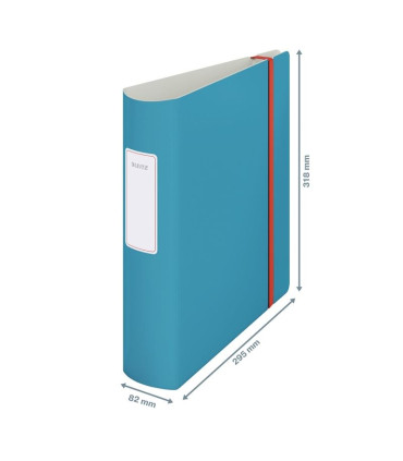 Pákový pořadač Leitz Cosy 180° - A4, celoplastový, šíře hřbetu 8,2 cm, modrý