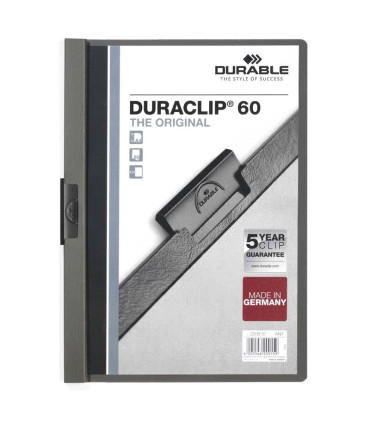 Zakládací desky s klipem Durable Duraclip - A4, kapacita 60 listů, antracitové