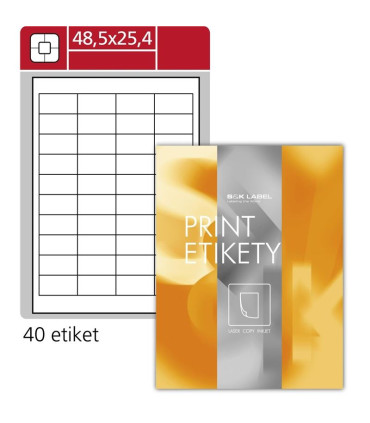 Snímatelné etikety, bílé, 48,5 x 25,4 mm, 4000 ks