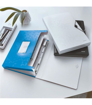 Aktovka s přihrádkami Leitz WOW - A4, metalicky modrá, 6 přihrádek