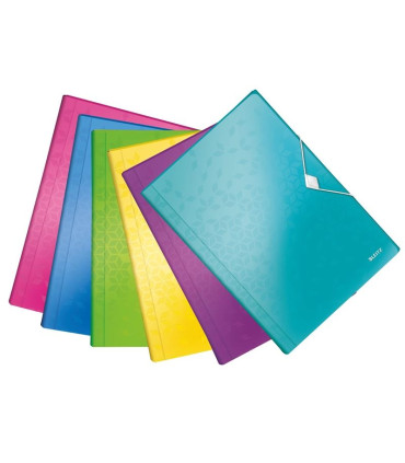 Aktovka s přihrádkami Leitz WOW - A4, metalicky růžová, 6 přihrádek