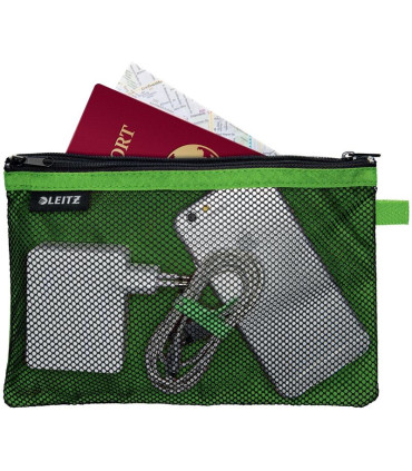 Dvojitá textilní kapsa, Leitz WOW - velká, zelená