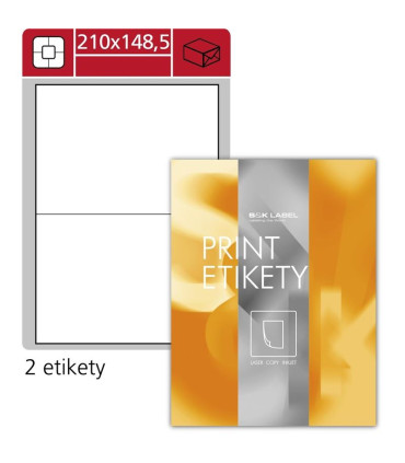 Univerzální etikety S&K Label - bílé, 210 x 148,5 mm, 200 ks