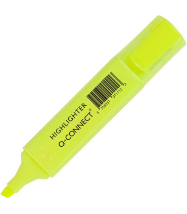 Zvýrazňovač Q-Connect, klínový hrot, žlutý