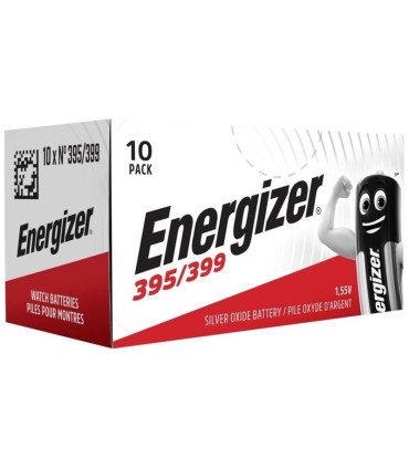 Hodinková baterie Energizer - stříbrozinková, 1,55 V, 395, 399, G7, AG7, LR57, LR927, SB-AP, SR927W, SR57, 280-44, 280-48, 10 ks