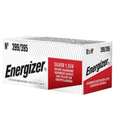 Hodinková baterie Energizer - stříbrozinková, 1,55 V, 395, 399, G7, AG7, LR57, LR927, SB-AP, SR927W, SR57, 280-44, 280-48, 10 ks