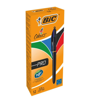 Kuličkové pero Bic PRO - čtyřbarevné, s očkem pro zavěšení, černé