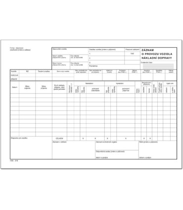 STAZKA nákladní dopravy A4 samopropisovací (100 listů)