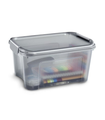 Plastová krabice Shadow - recyklovaný materiál, šedá, 13 l